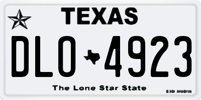 TX license plate DLO4923