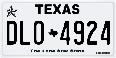 TX license plate DLO4924