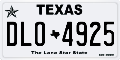 TX license plate DLO4925