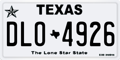 TX license plate DLO4926