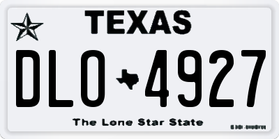 TX license plate DLO4927