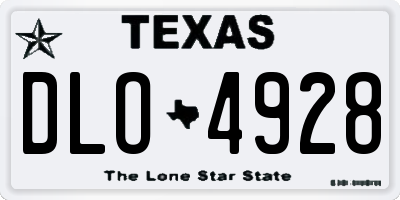 TX license plate DLO4928