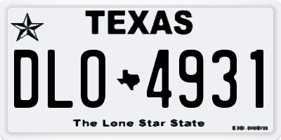 TX license plate DLO4931