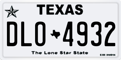 TX license plate DLO4932