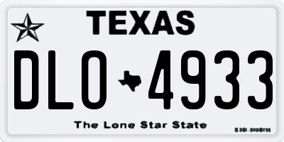 TX license plate DLO4933