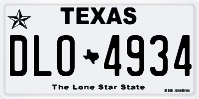 TX license plate DLO4934