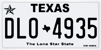 TX license plate DLO4935