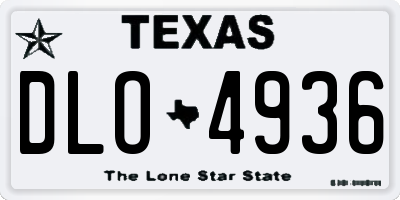 TX license plate DLO4936