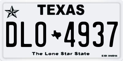 TX license plate DLO4937