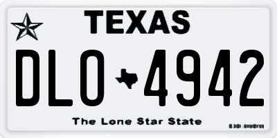 TX license plate DLO4942