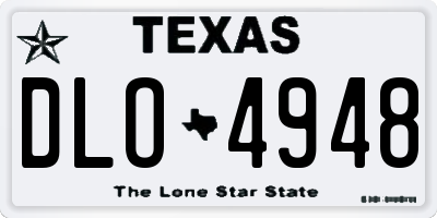 TX license plate DLO4948