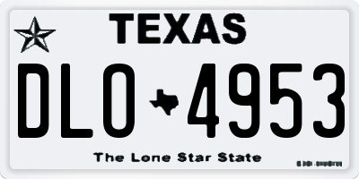 TX license plate DLO4953