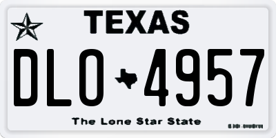TX license plate DLO4957