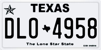 TX license plate DLO4958