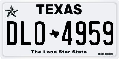 TX license plate DLO4959