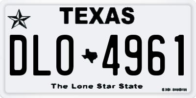 TX license plate DLO4961
