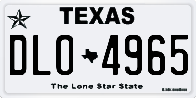 TX license plate DLO4965