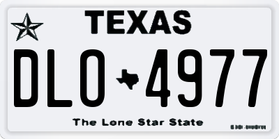 TX license plate DLO4977