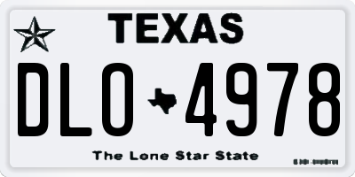 TX license plate DLO4978