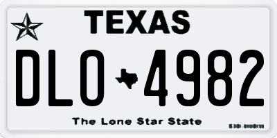 TX license plate DLO4982