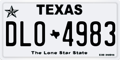 TX license plate DLO4983