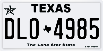 TX license plate DLO4985
