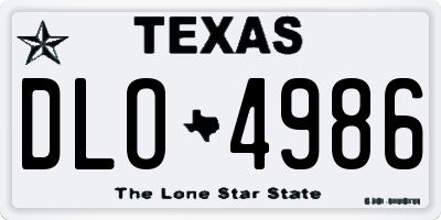 TX license plate DLO4986