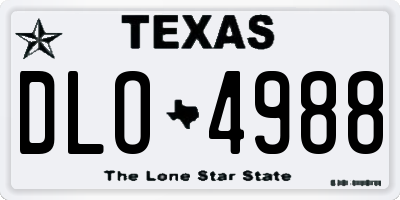 TX license plate DLO4988