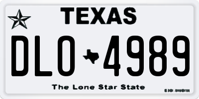 TX license plate DLO4989