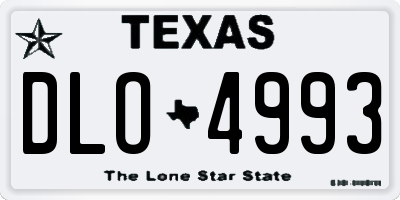 TX license plate DLO4993