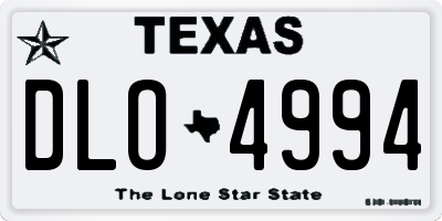 TX license plate DLO4994