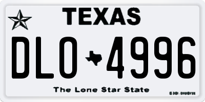 TX license plate DLO4996