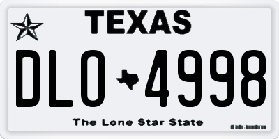TX license plate DLO4998