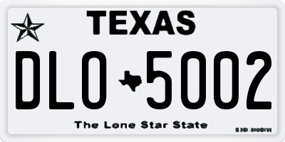TX license plate DLO5002