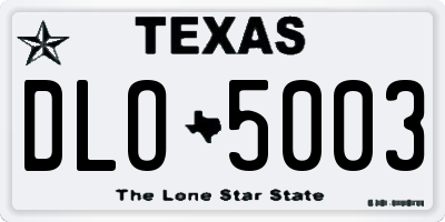 TX license plate DLO5003