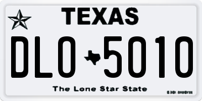 TX license plate DLO5010