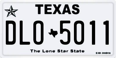 TX license plate DLO5011