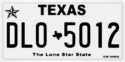 TX license plate DLO5012