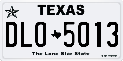 TX license plate DLO5013