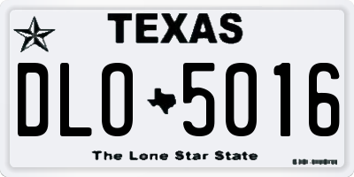 TX license plate DLO5016