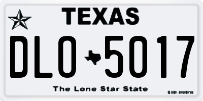TX license plate DLO5017