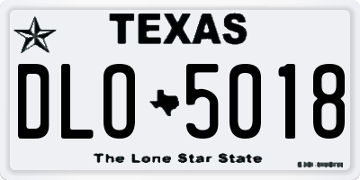 TX license plate DLO5018