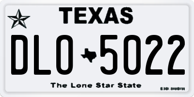 TX license plate DLO5022