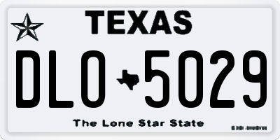 TX license plate DLO5029
