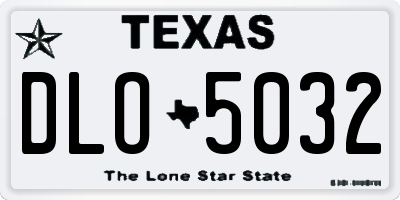 TX license plate DLO5032