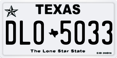 TX license plate DLO5033