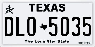 TX license plate DLO5035