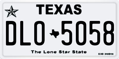 TX license plate DLO5058