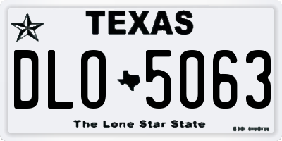 TX license plate DLO5063