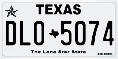TX license plate DLO5074